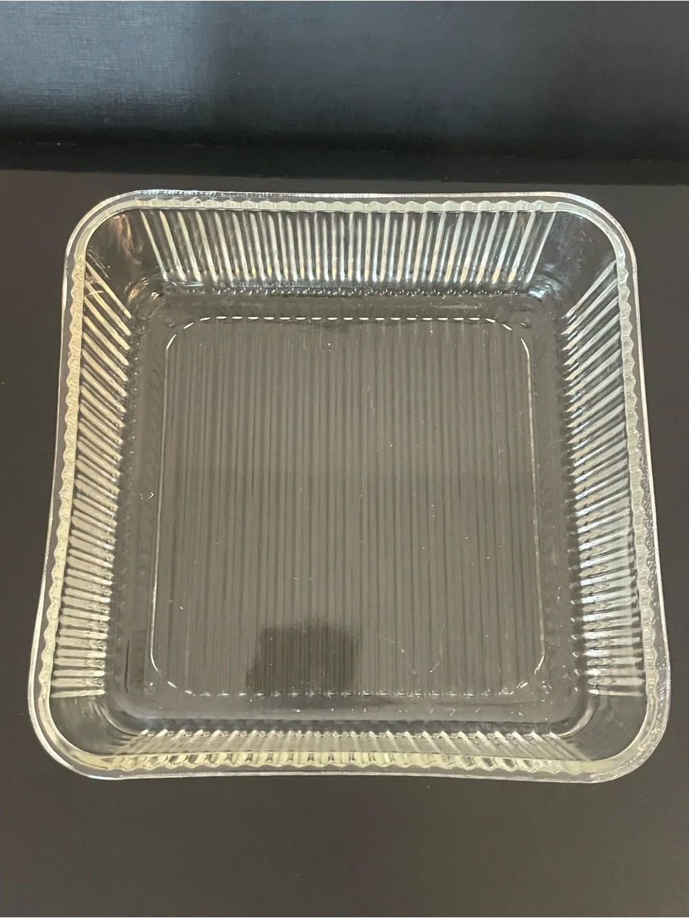 Vintage Federal Glass Square Refrigerator Dish Ribbed Sides Vegetable Motif Lid